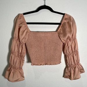 Free People Smocked Romantic Blouse